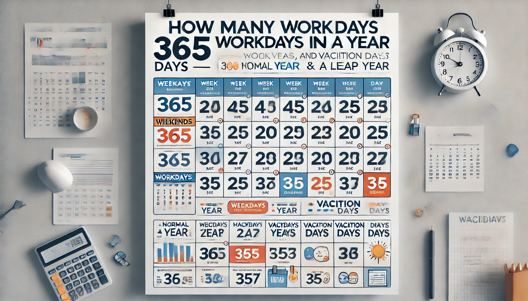 Hoeveel werkdagen zitten er in een jaar?